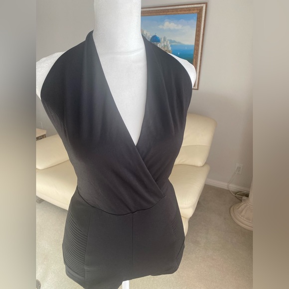 Pierre BALMAIN size 36 WRAP-EFFECT STRETCH-JERSEY HALTERNECK PLAYSUIT - Picture 8 of 14